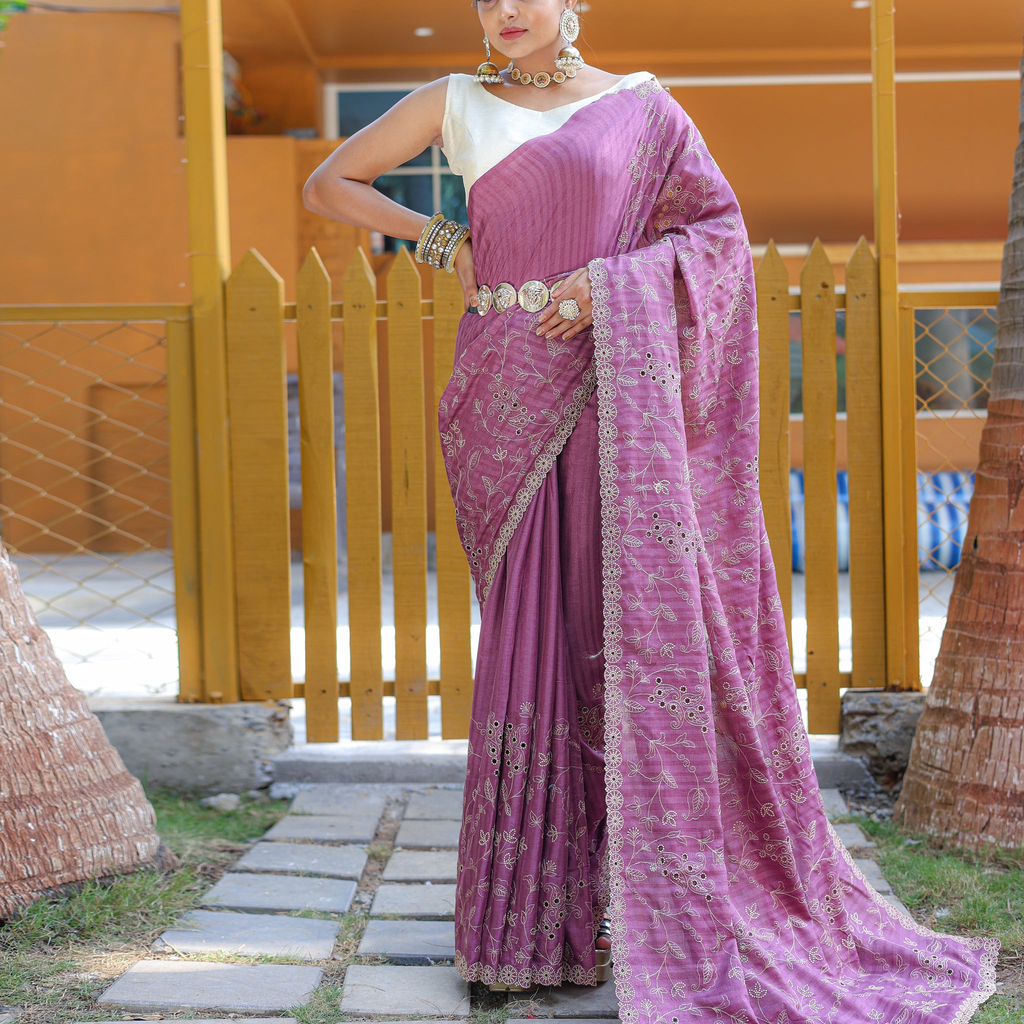 Lavender Soft Silk Saree