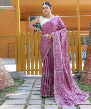 Lavender Soft Silk Saree