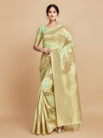 Pista Green Linen Saree