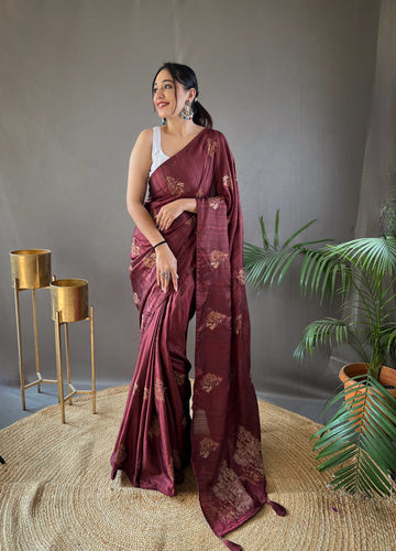 Maroon Soft Silk Saree