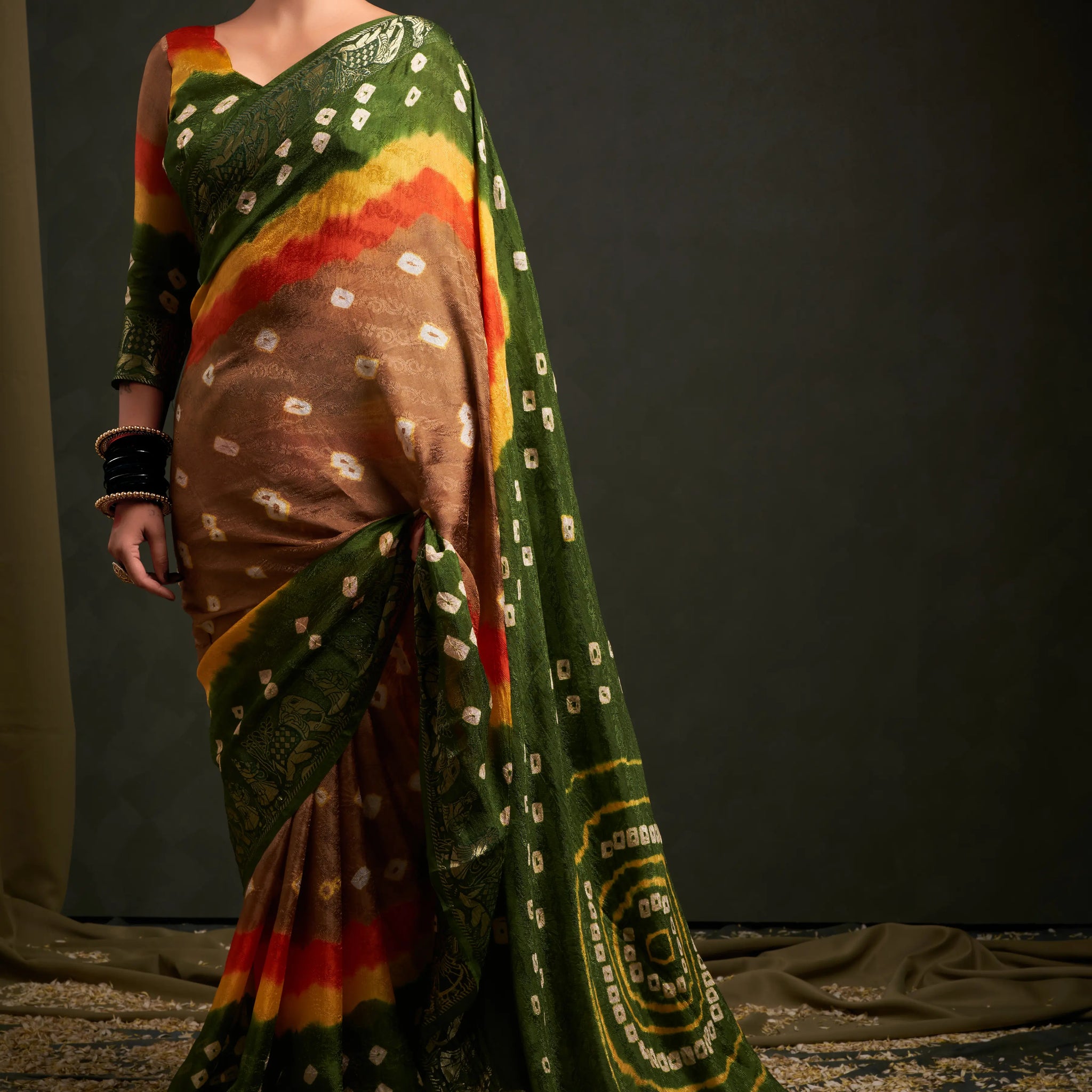 Green Viscose Art Silk Saree