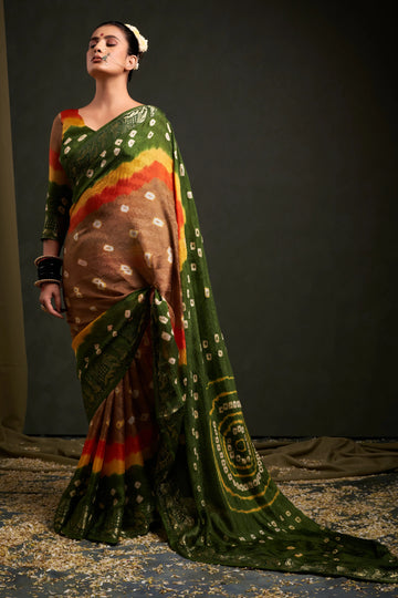 Green Viscose Art Silk Saree