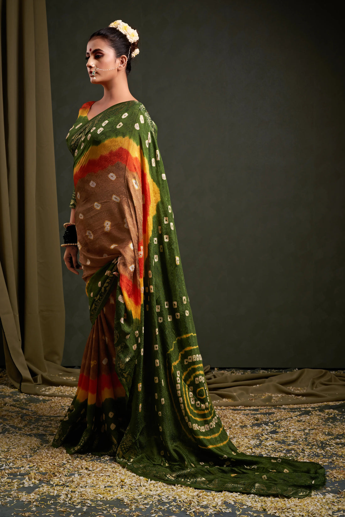 Green Viscose Art Silk Saree