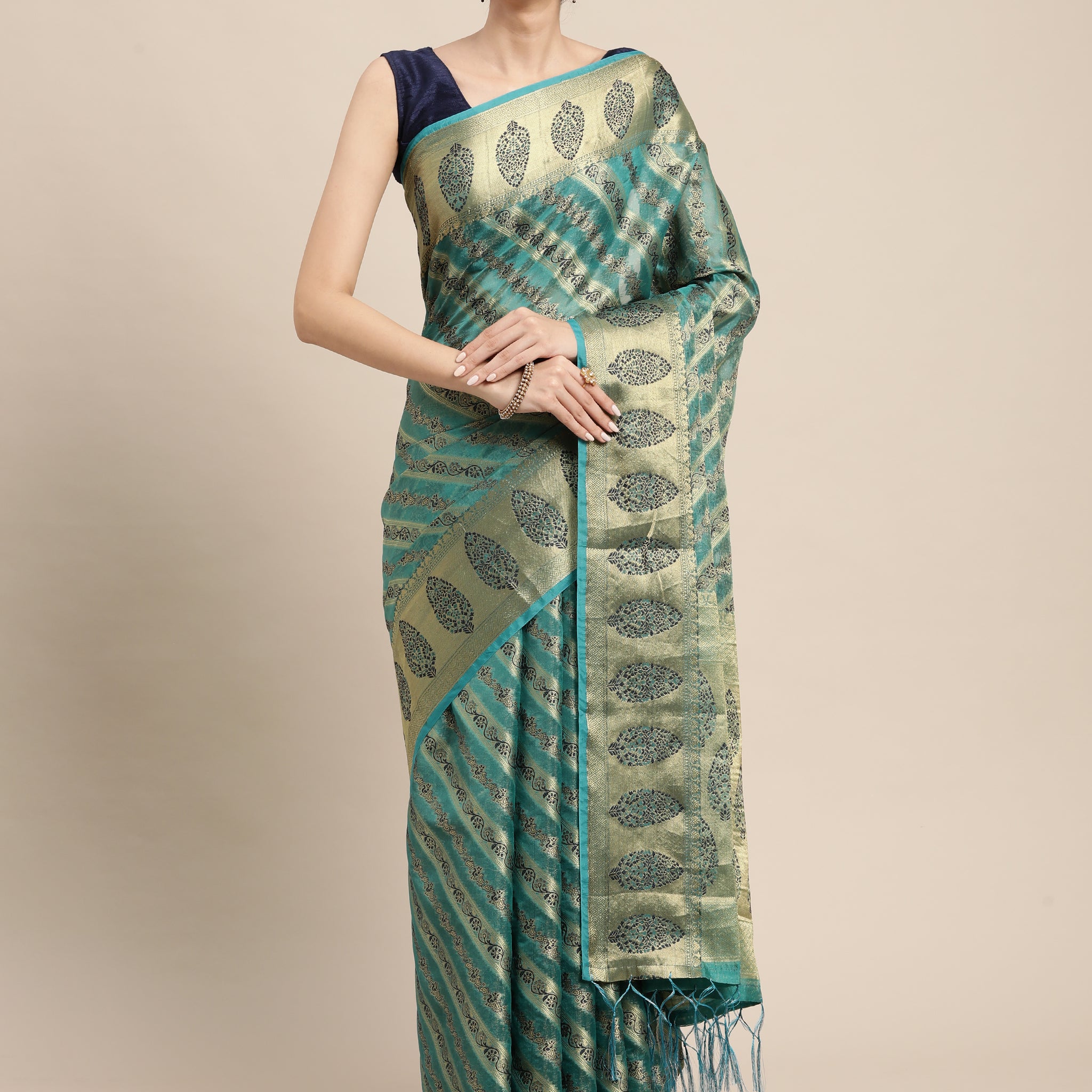 Sky Blue Organza Saree