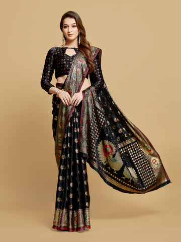 Black Jacquard Saree