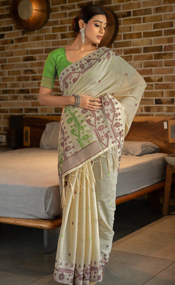 Green Soft Cotton Saree