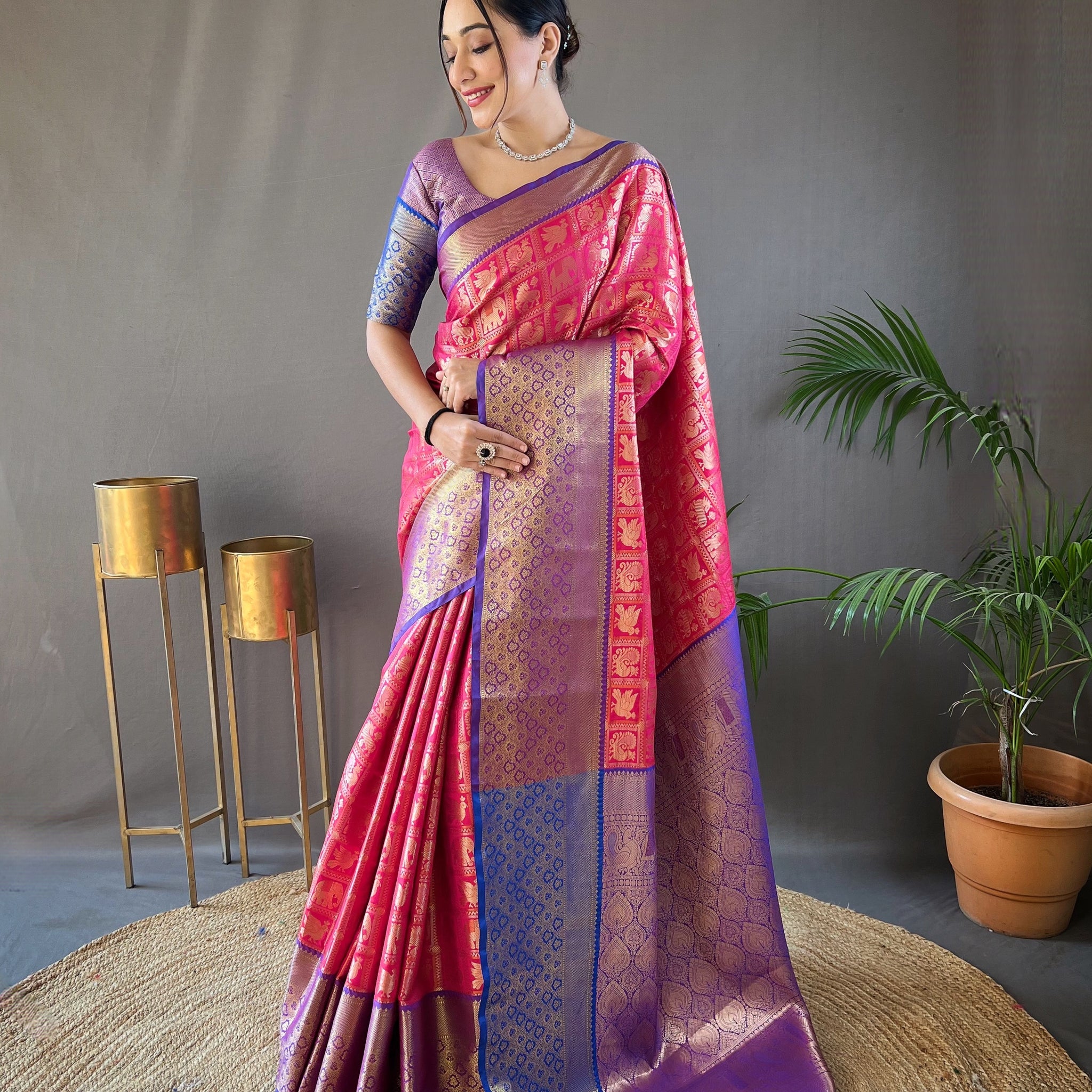 Pink Silk Saree