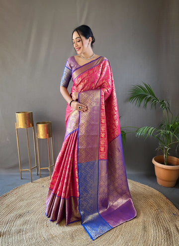 Pink Silk Saree