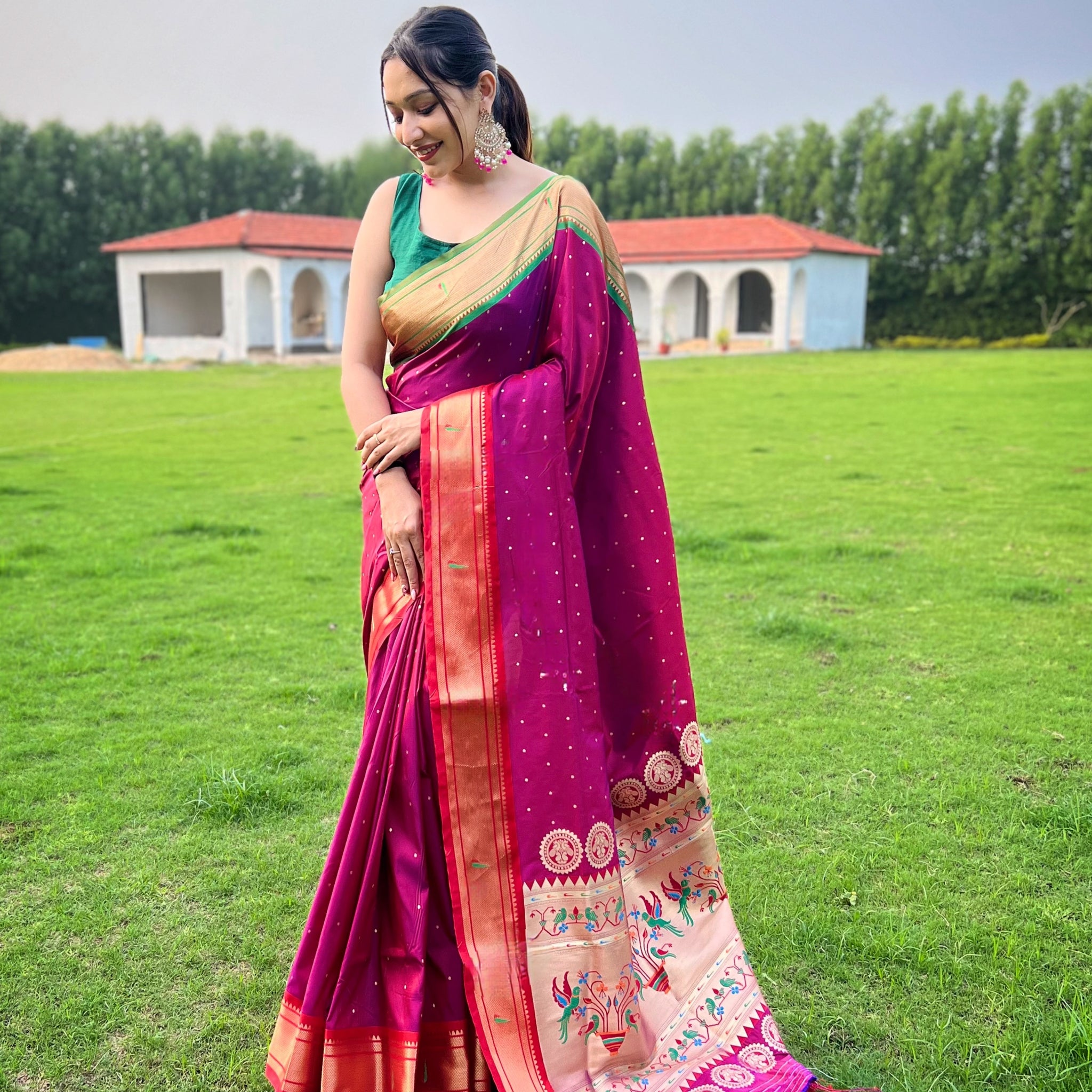 Pink Paithani Silk Saree