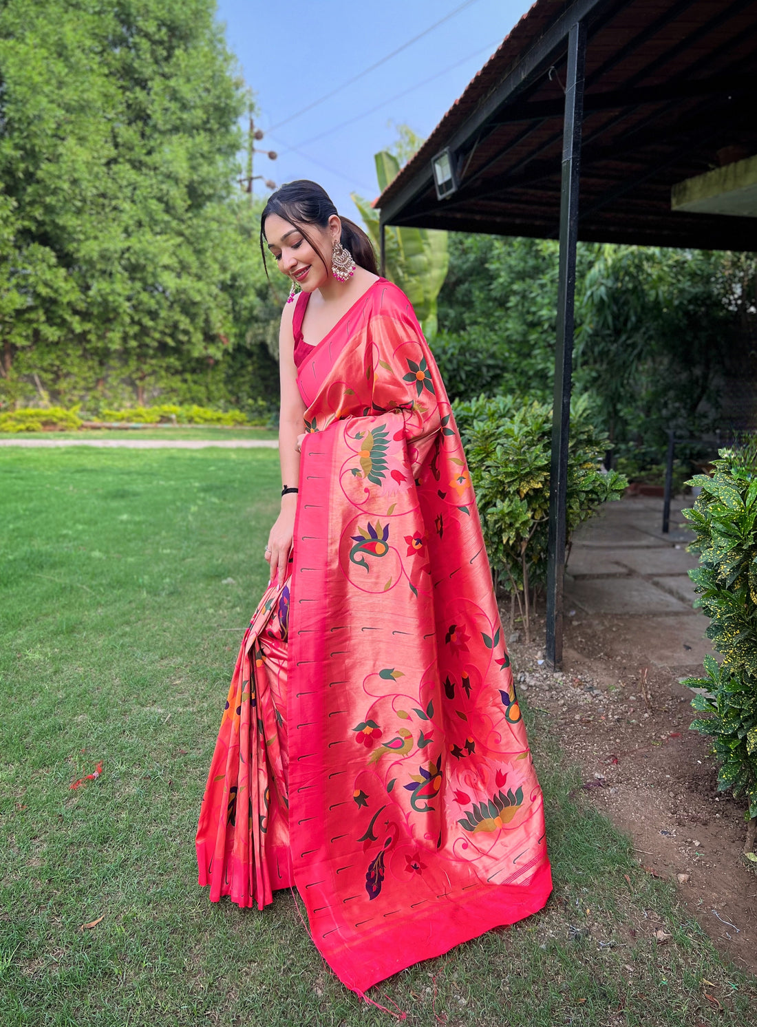 Pink Paithani Silk Saree