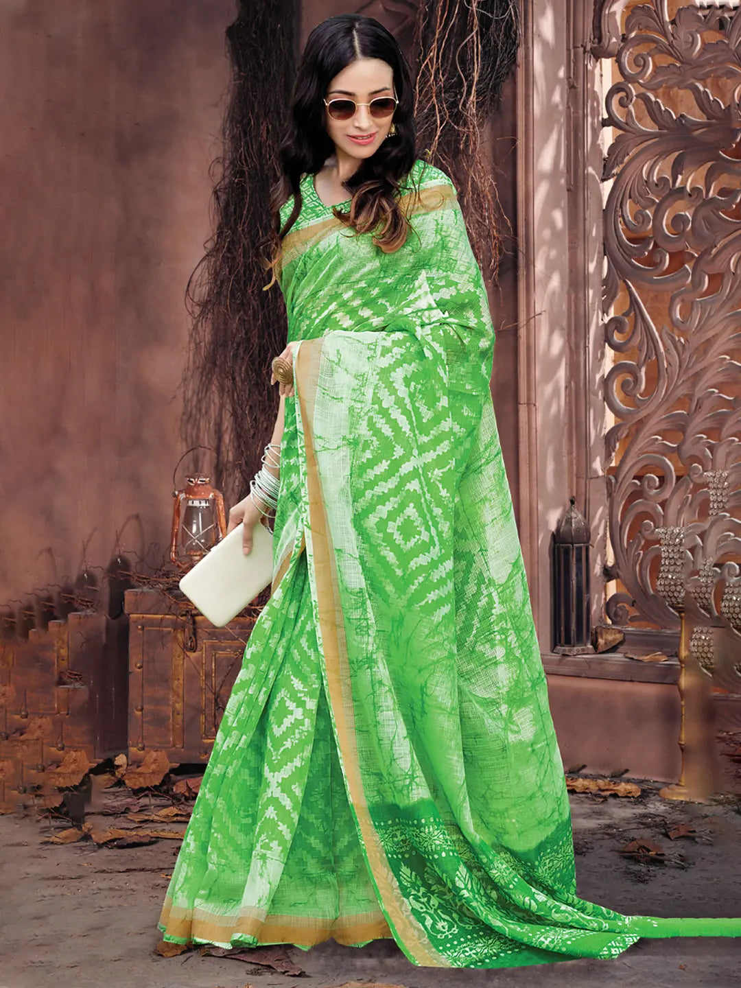 Green Cotton Saree