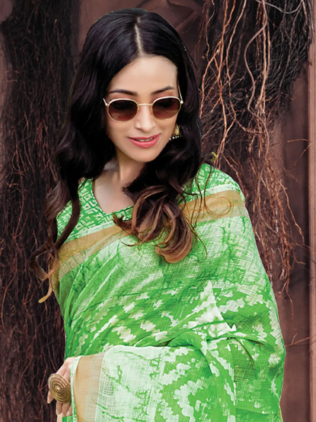 Green Cotton Saree