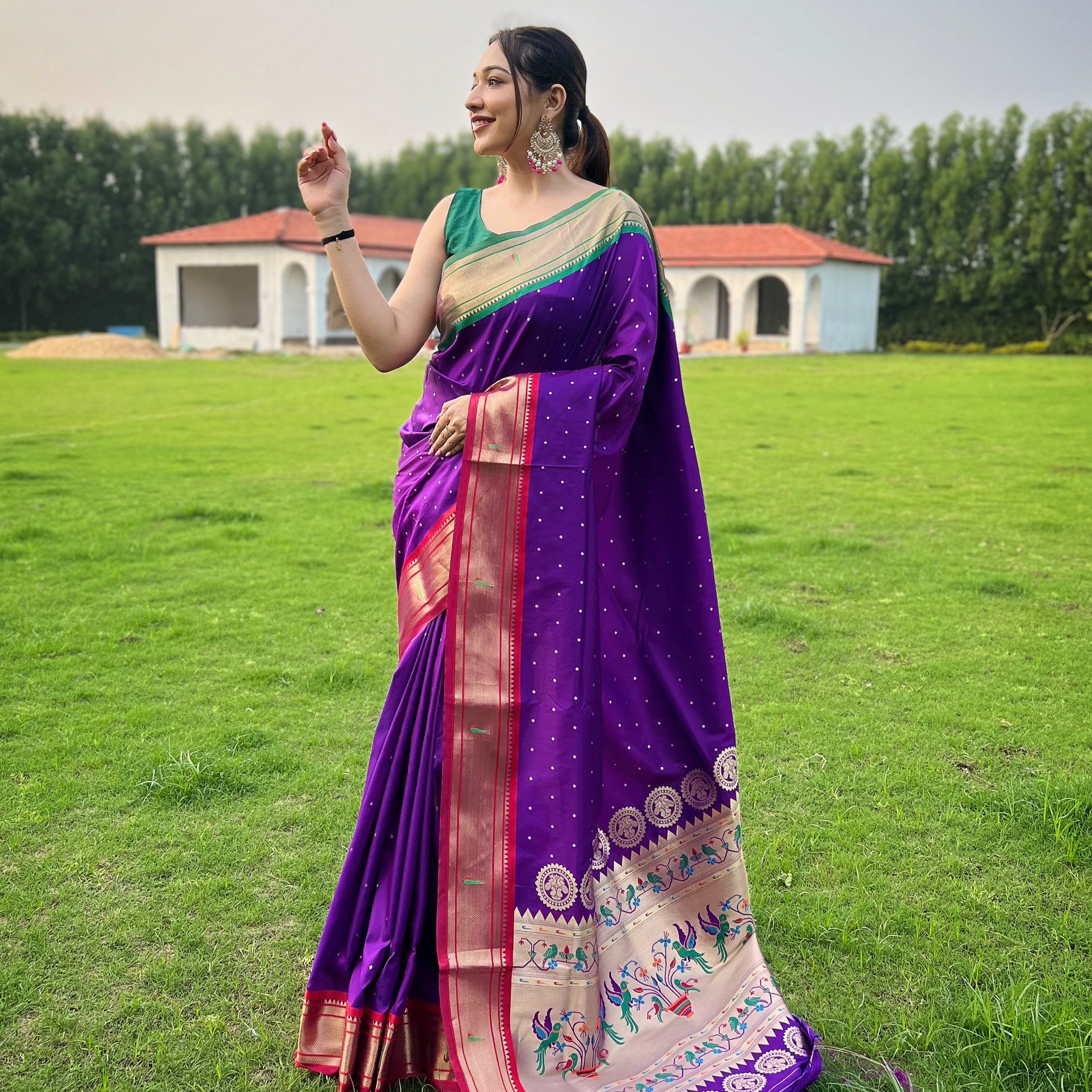 Purple Paithani Silk Saree