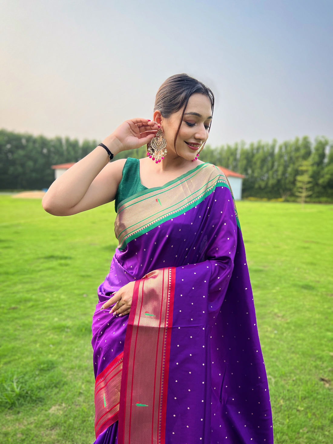 Purple Paithani Silk Saree