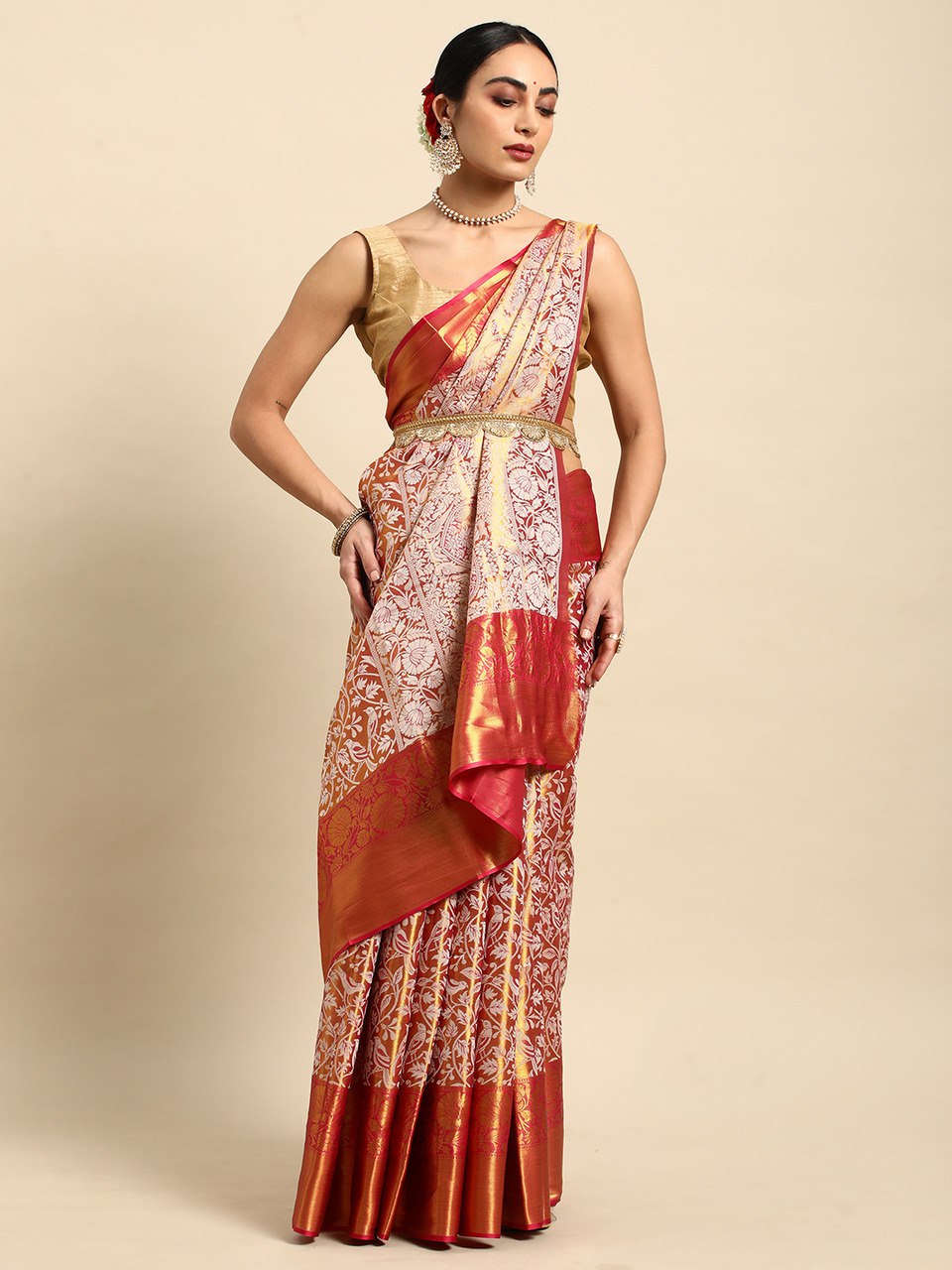 Pink Kanjivaram Silk Saree