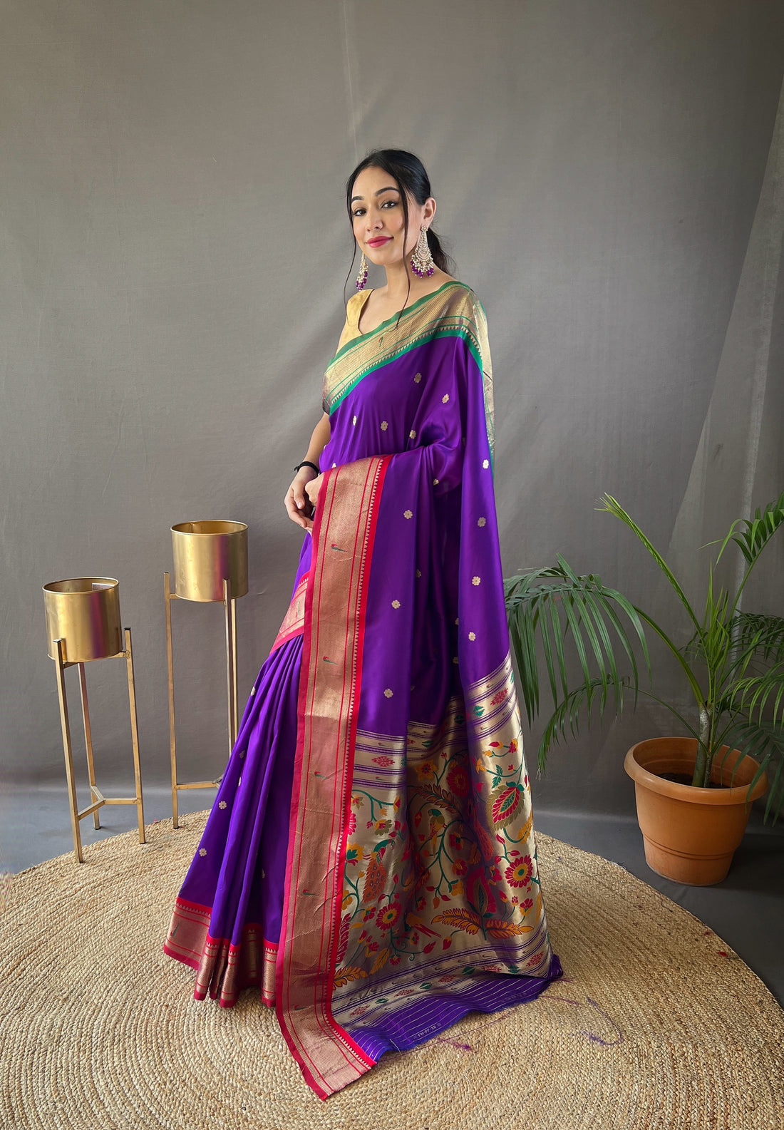 Purple Paithani Silk Saree