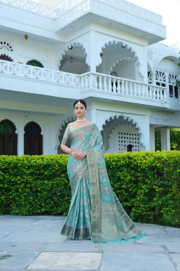 Ishika Fab Blue Organza Saree