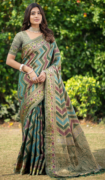 Green Organza Saree