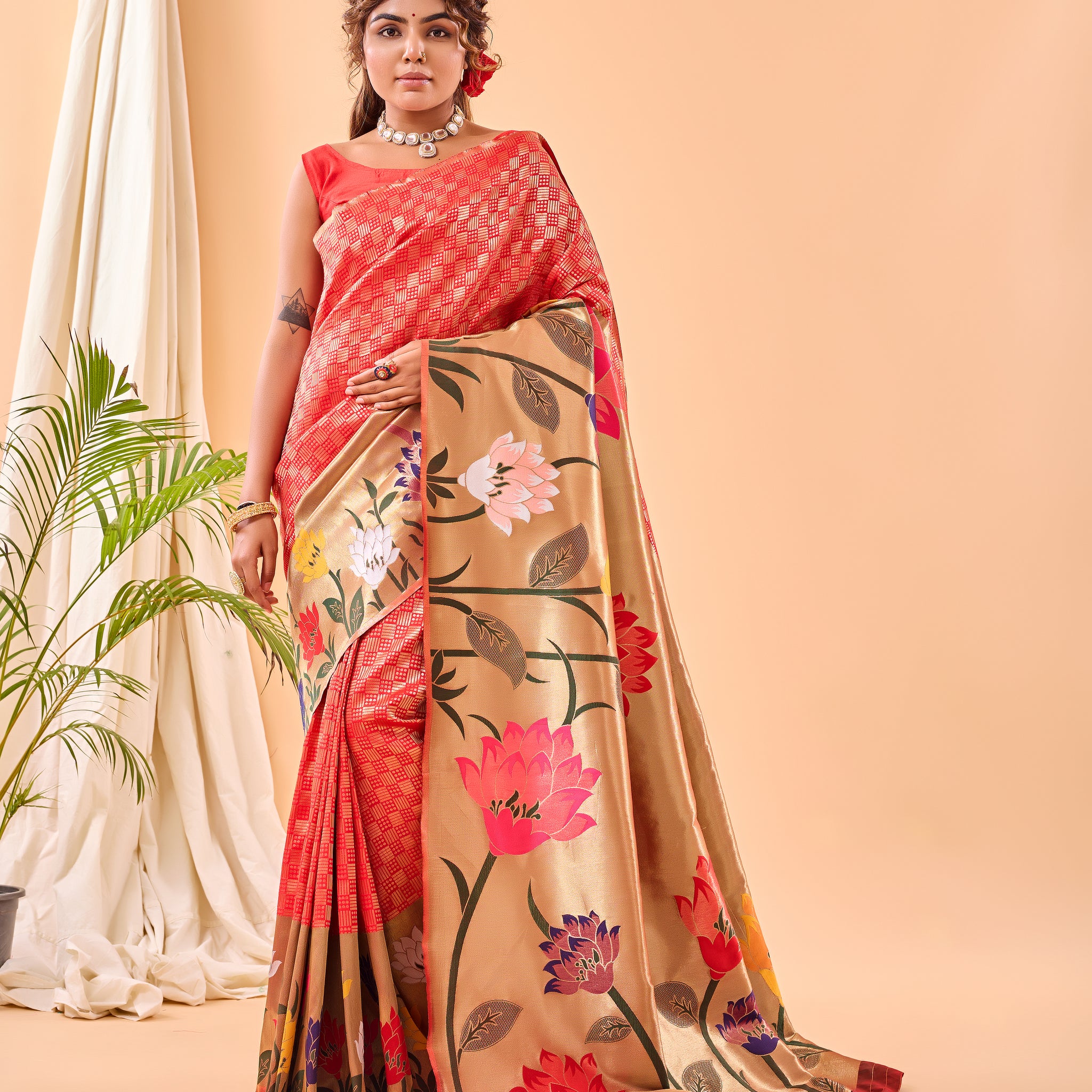 Red Paithani Silk Saree