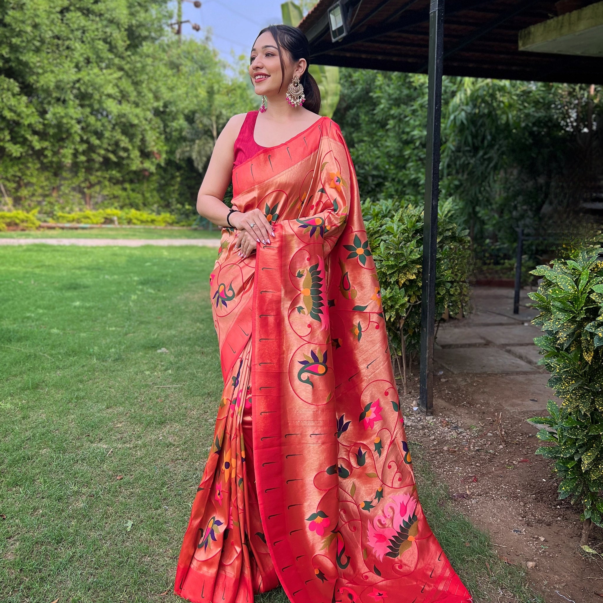 Red Paithani Silk Saree