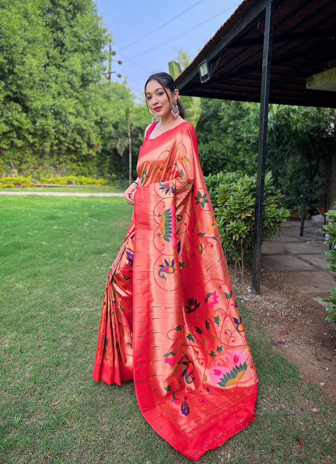 Red Paithani Silk Saree