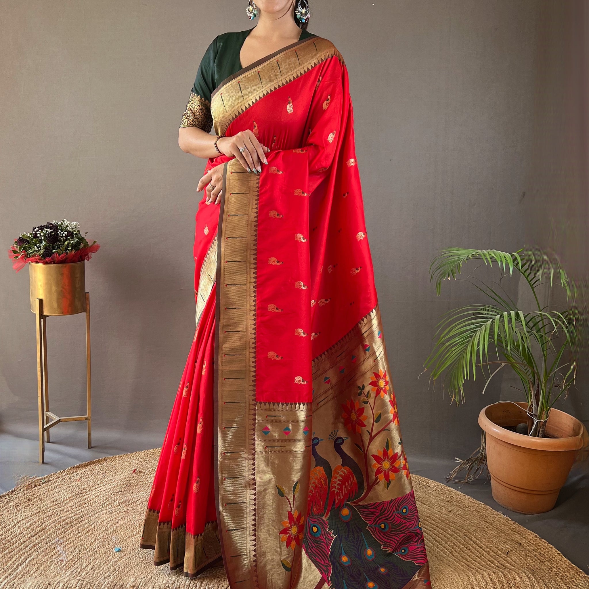 Red Paithani Silk Saree