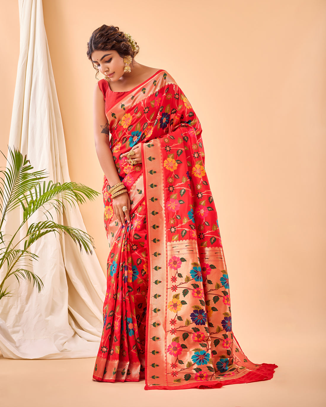 Red Paithani Silk Saree