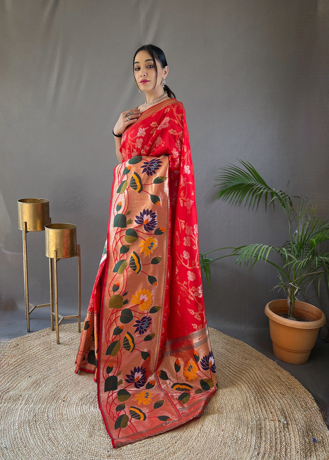 Red Paithani Silk Saree