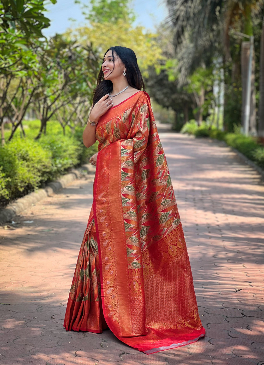 Red Kanchi Pattu Silk Saree