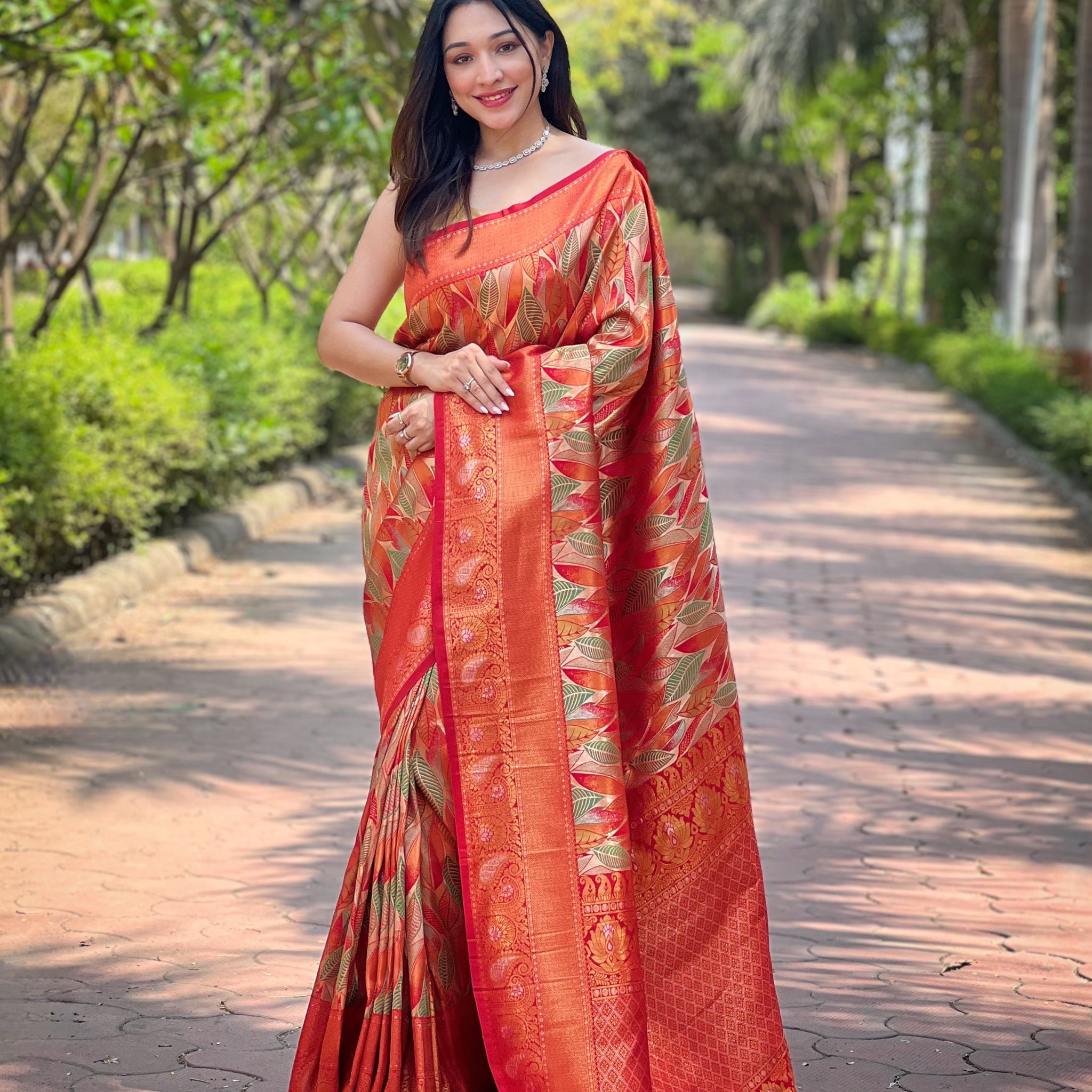 Red Kanchi Pattu Silk Saree