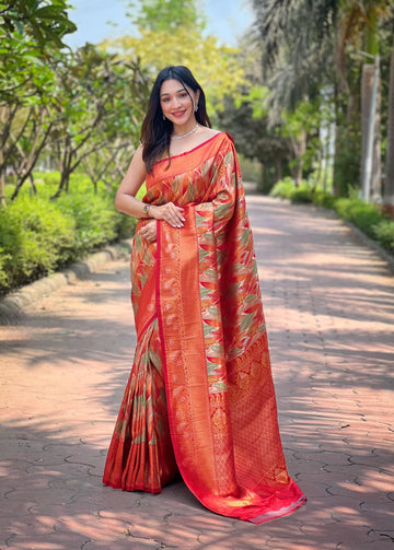 Red Kanchi Pattu Silk Saree