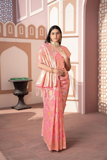 Pink Cotton Silk Saree