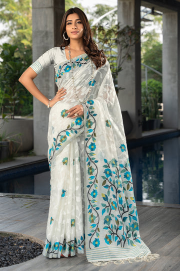 White Cotton Saree