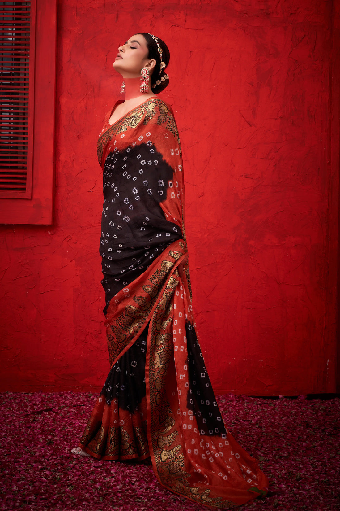 Black Viscose Art Silk Saree