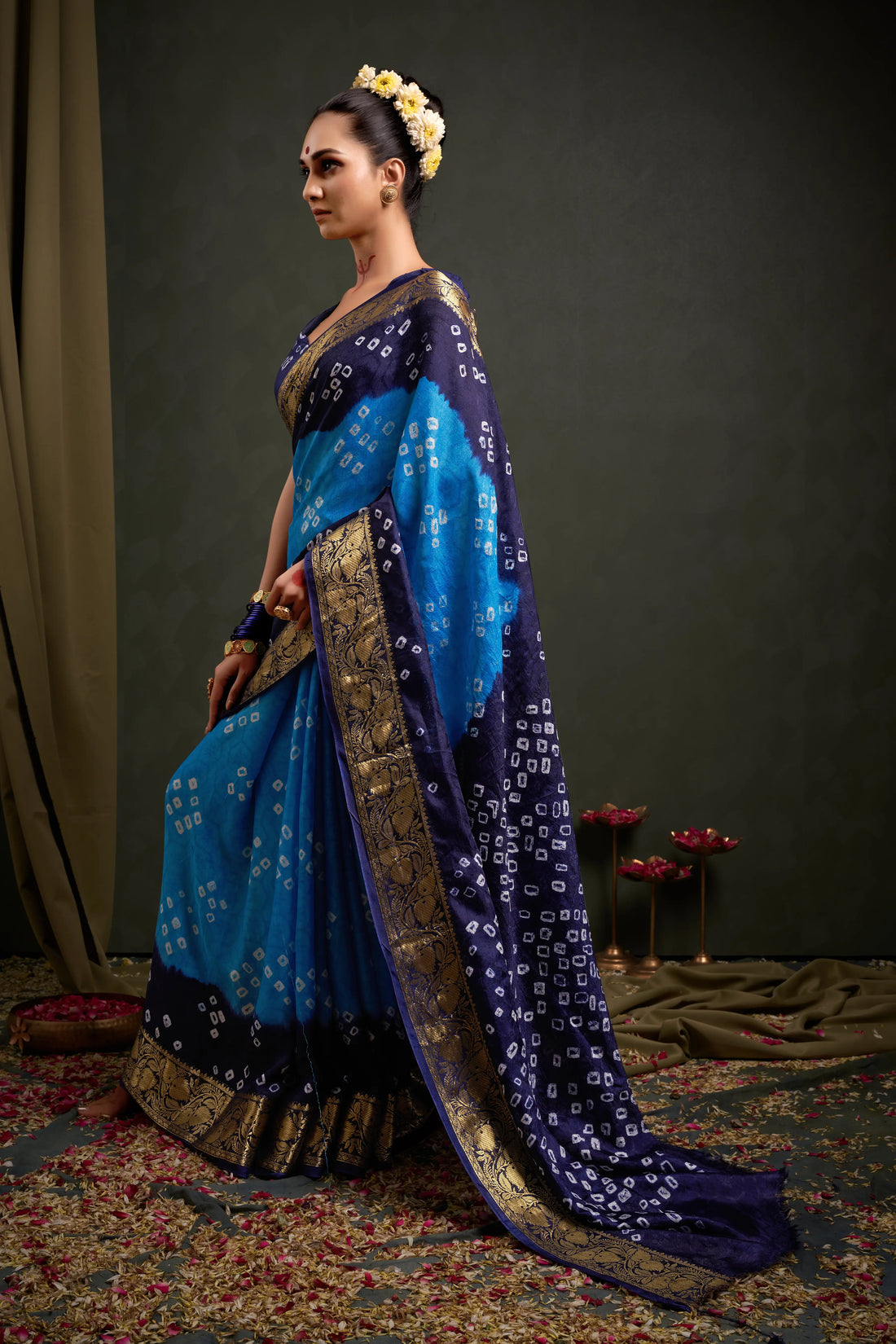 Blue Viscose Art Silk Saree