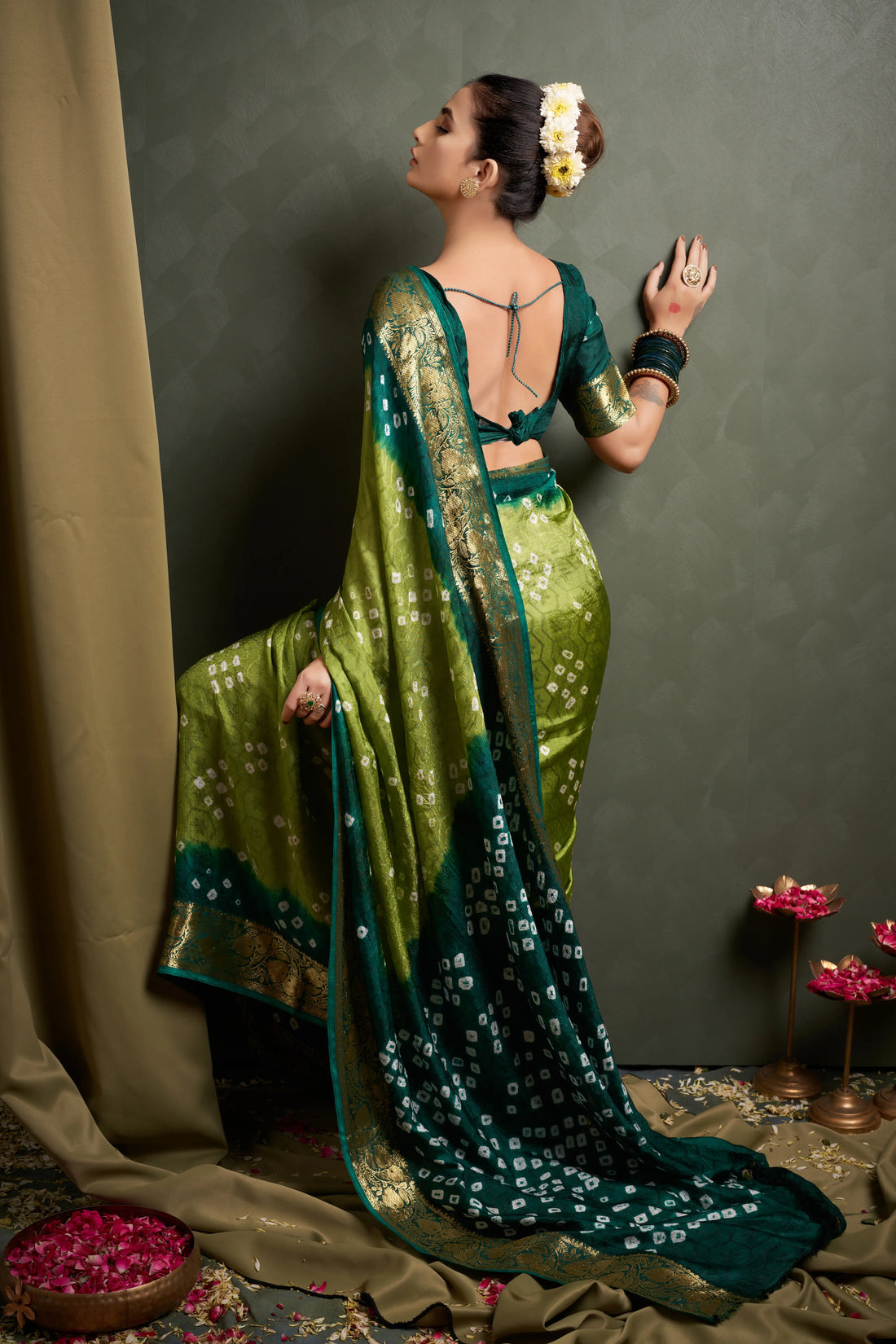 Green Viscose Art Silk Saree