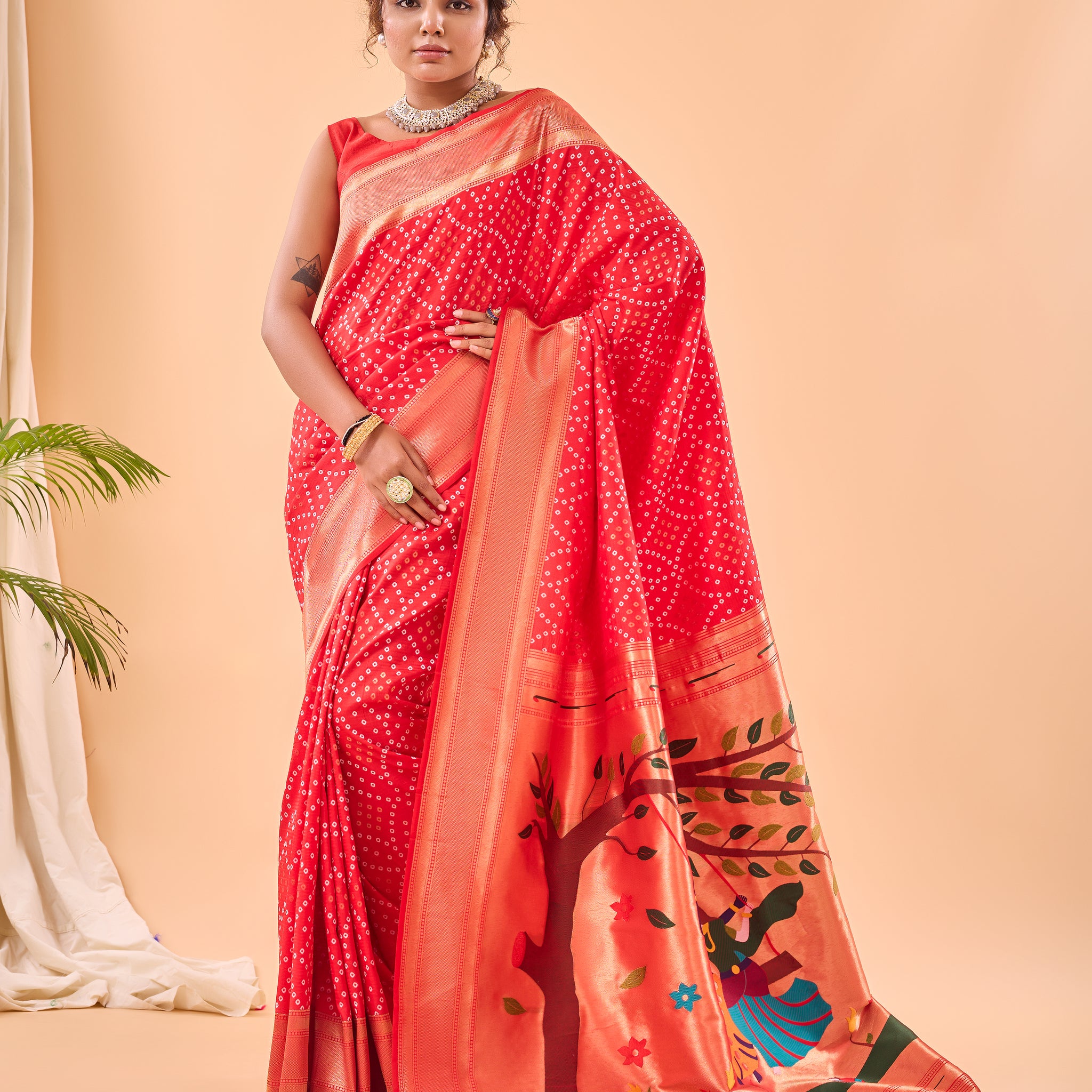 Red Paithani Silk Saree