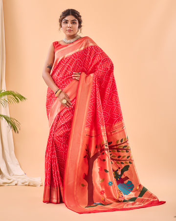 Red Paithani Silk Saree