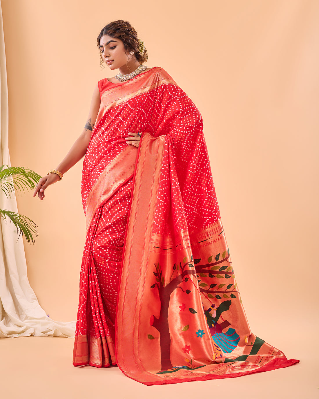 Red Paithani Silk Saree