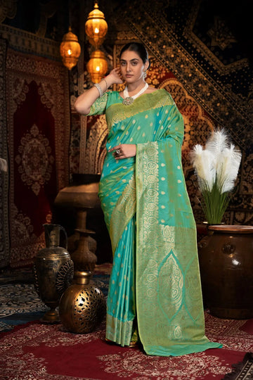 Green Banarasi Silk Saree