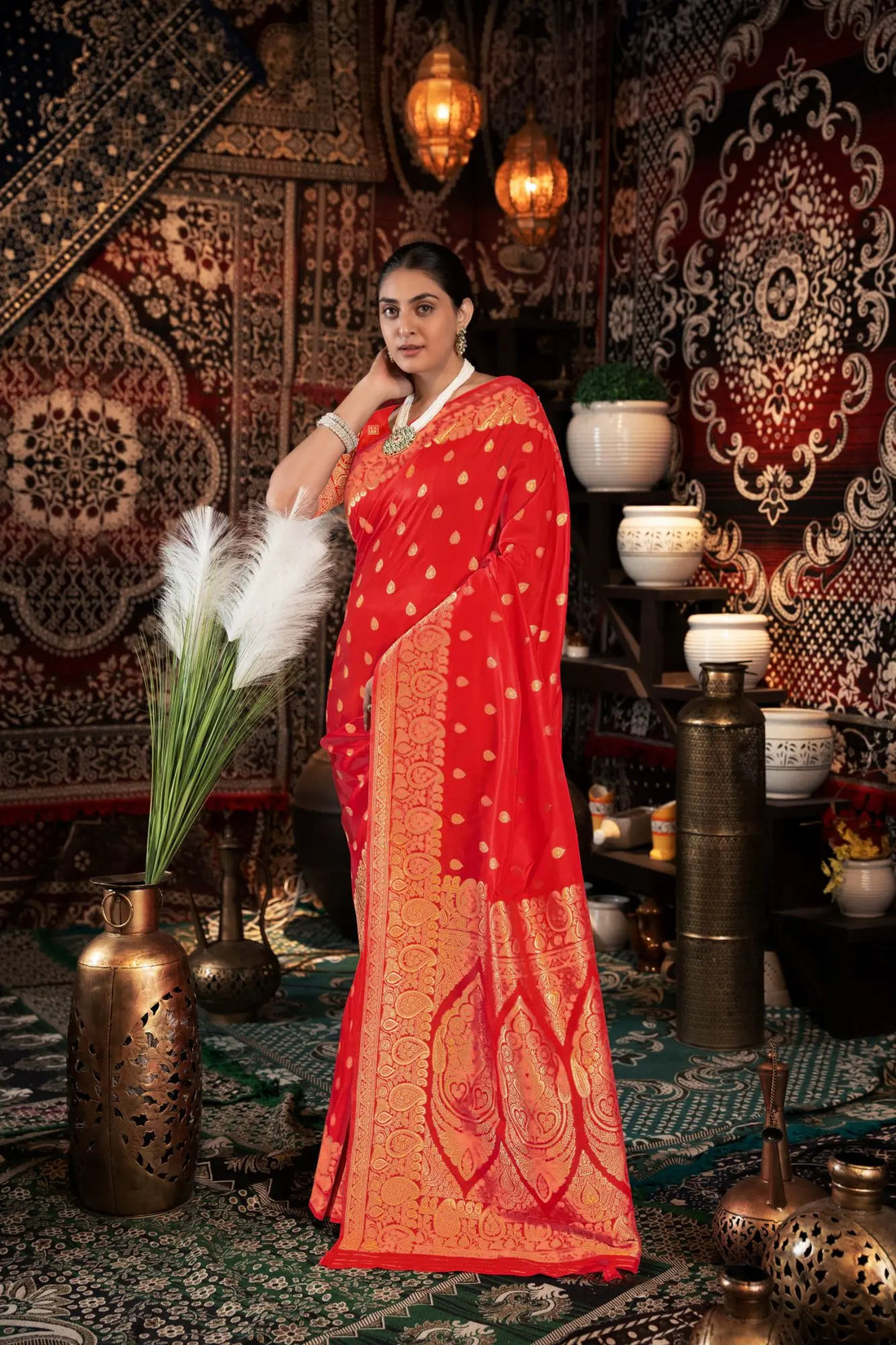 Red Banarasi Silk Saree