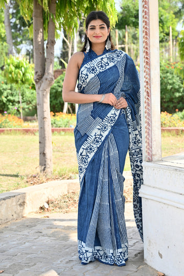 Multicolor Cotton Mulmul Saree