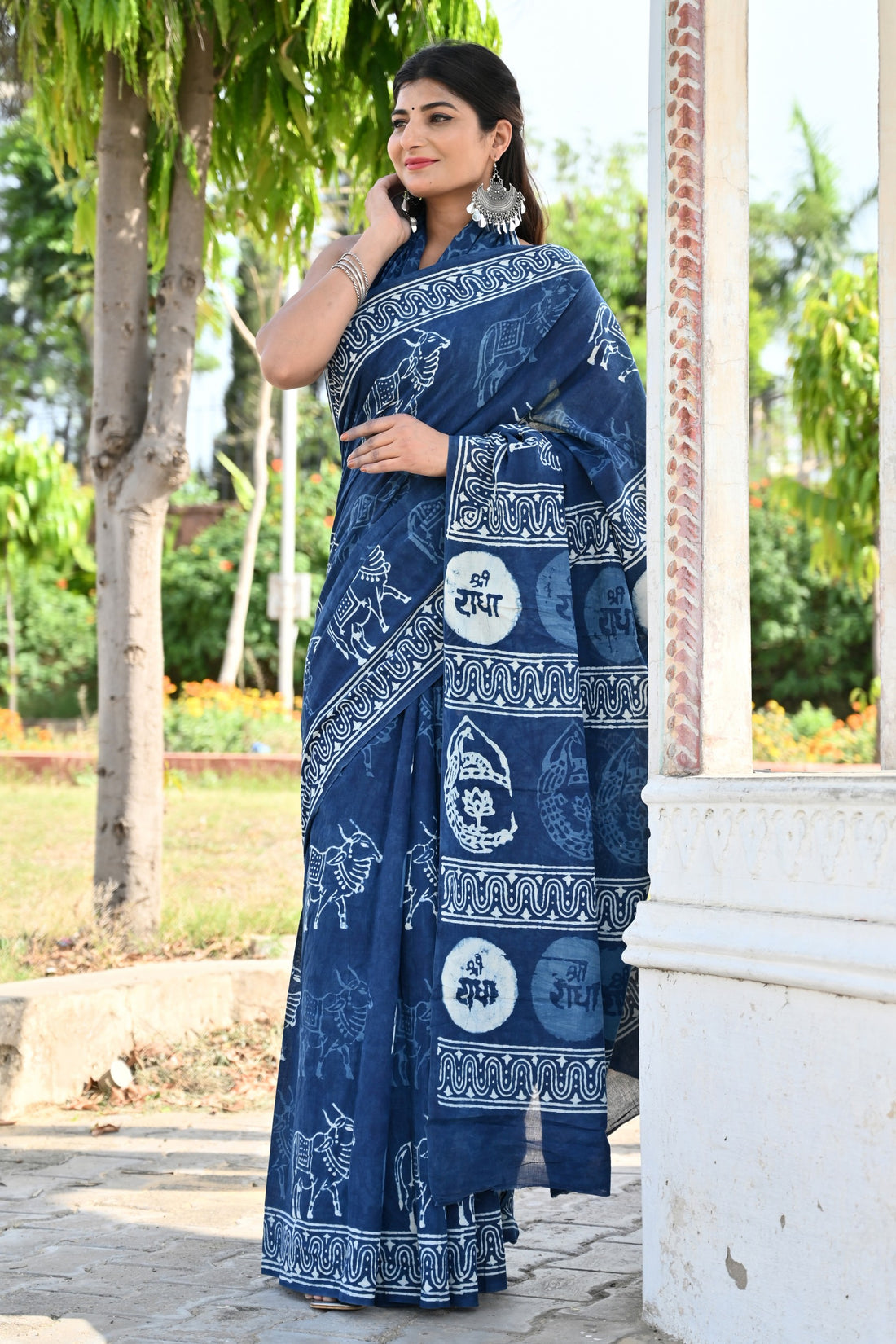 Multicolor Cotton Mulmul Saree