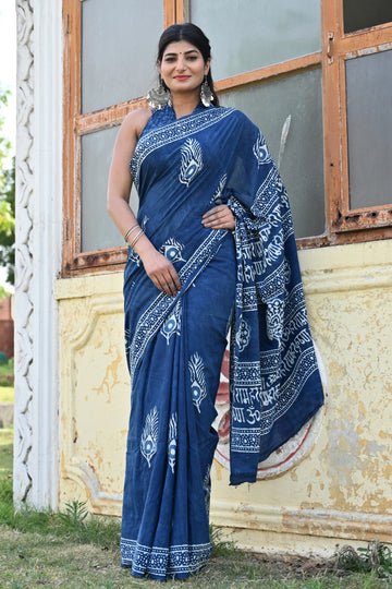 Multicolor Cotton Mulmul Saree