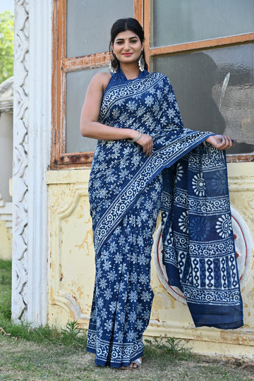 Multicolor Cotton Mulmul Saree