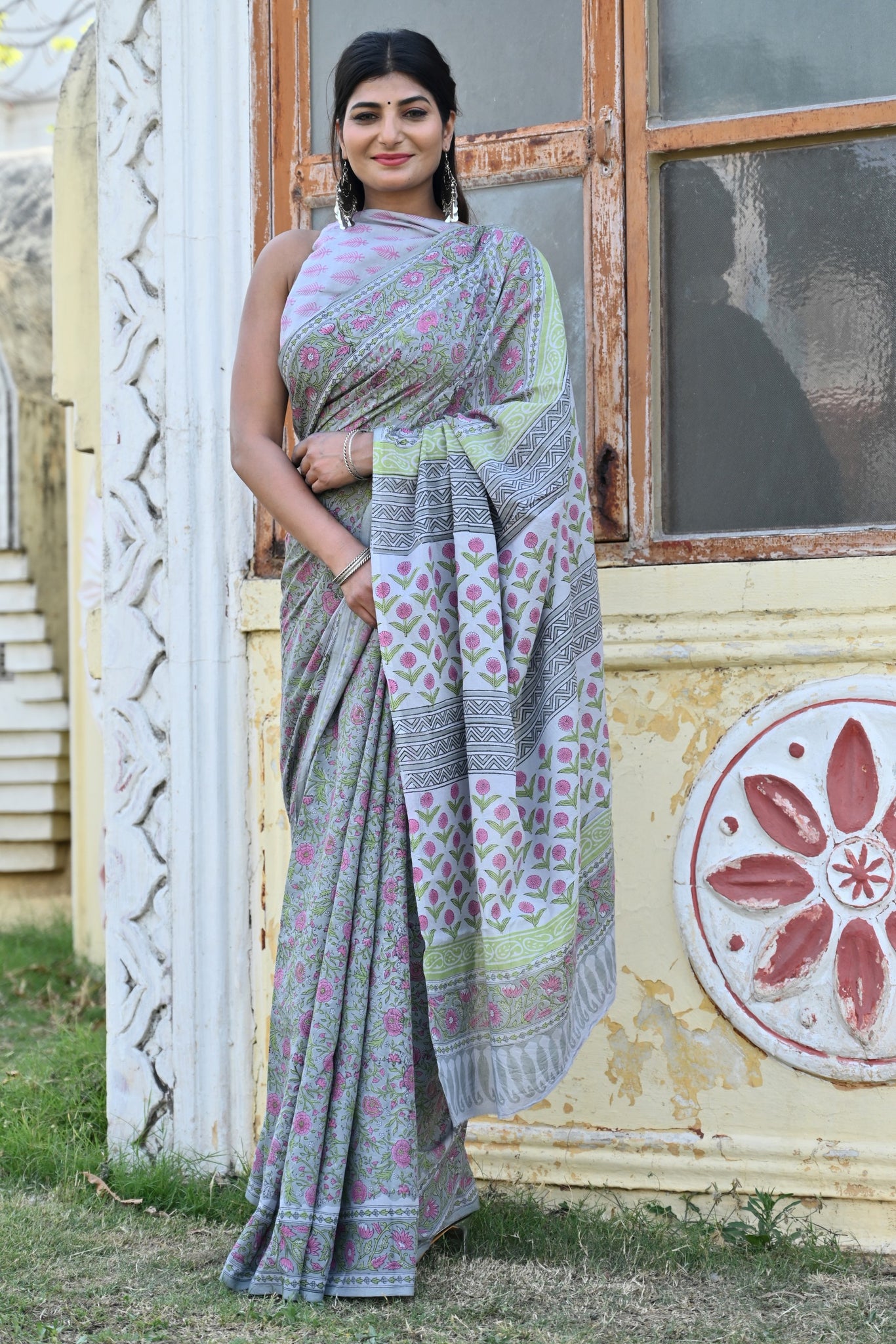 Multicolor Cotton Mulmul Saree