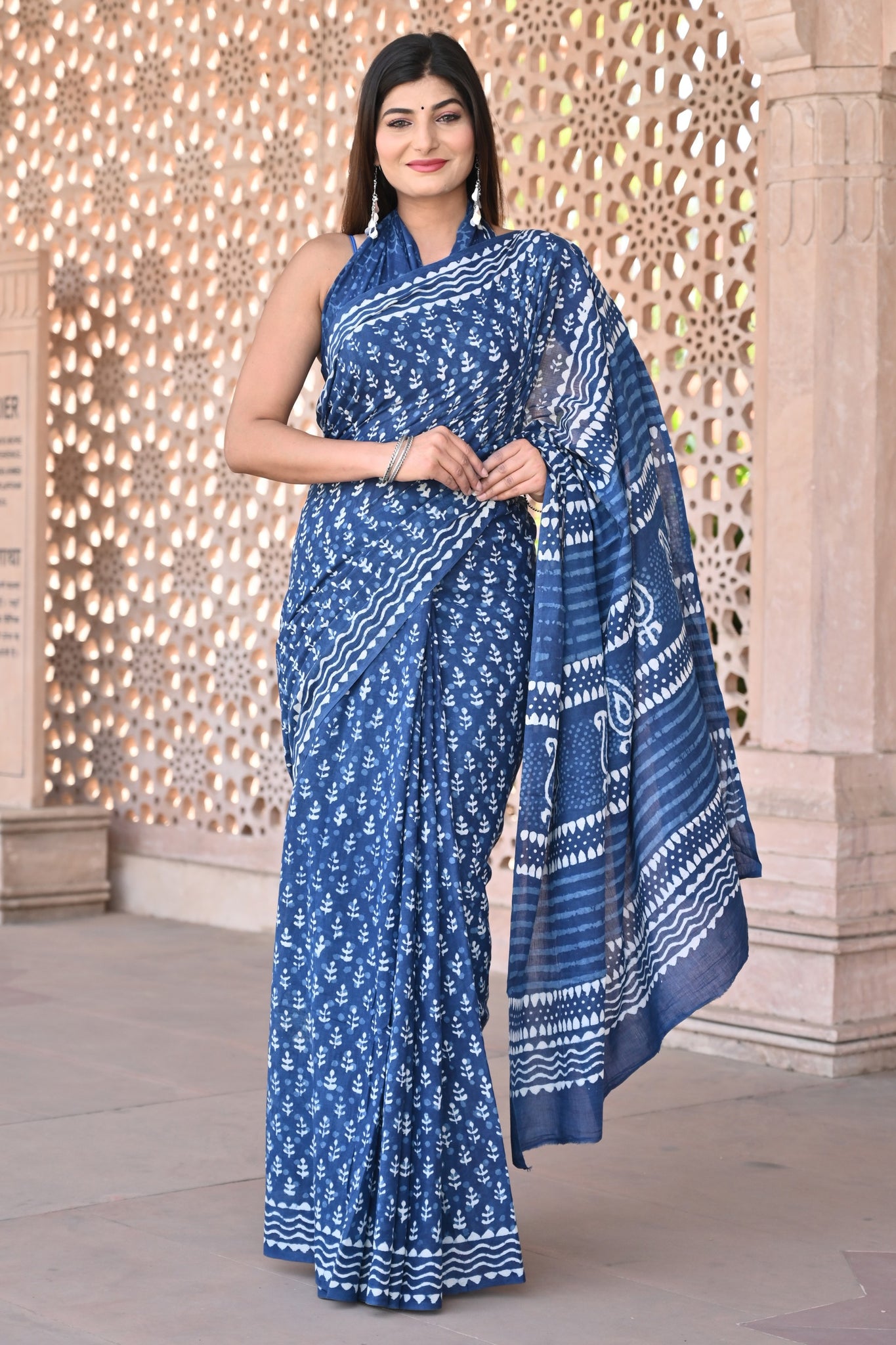 Multicolor Cotton Mulmul Saree