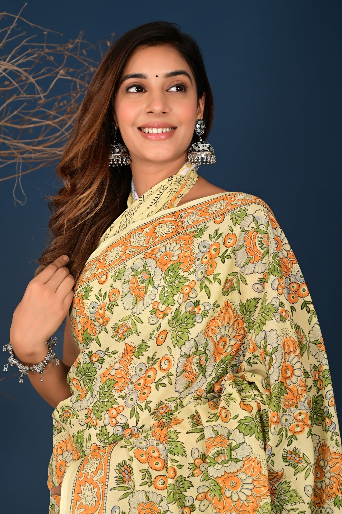 Multicolor Cotton Mulmul Saree