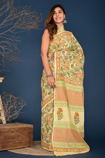 Multicolor Cotton Mulmul Saree