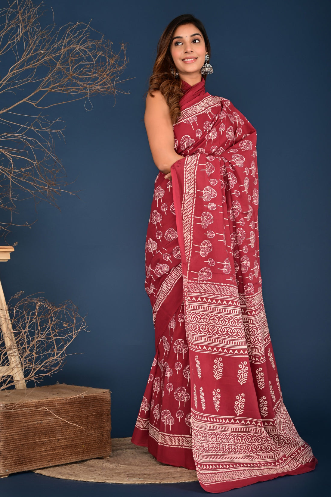 Multicolor Cotton Mulmul Saree